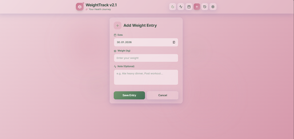 WeightTrack Entry Modal